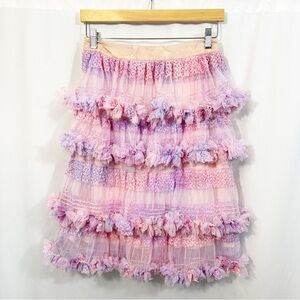 Ryan Lo Ruffle Lace Tiered Tulle Pastel Designer Skirt